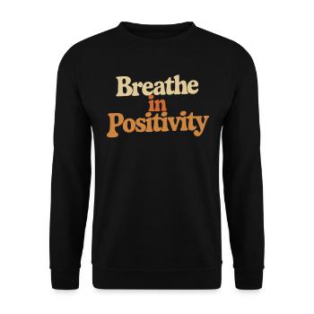 Atme Positivität Inspirierende - Unisex Pullover - Schwarz - Vorne - Alina (178cm) & Michal (187cm)
