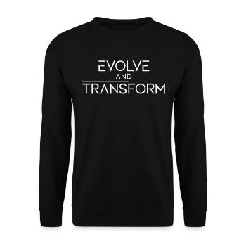 Evolve And Transform Inspirierende - Unisex Pullover - Schwarz - Vorne - Alina (178cm) & Michal (187cm)