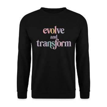 Evolve And Transform Inspirierende - Unisex Pullover - Schwarz - Vorne - Alina (178cm) & Michal (187cm)