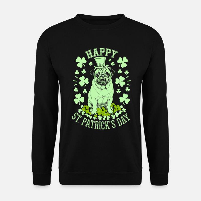 Bonne Saint-Patrick avec trèfles - Sweat-shirt Unisexe - noir