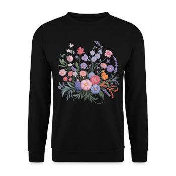 Jardinier de fleurs florales de fleurs sauvages colorées - Sweat-shirt Unisexe - noir - Devant - Alina (178cm) & Michal (187cm)