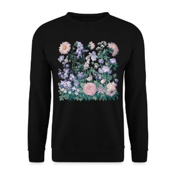 Jardinier de fleurs florales de fleurs sauvages colorées - Sweat-shirt Unisexe - noir - Devant - Alina (178cm) & Michal (187cm)