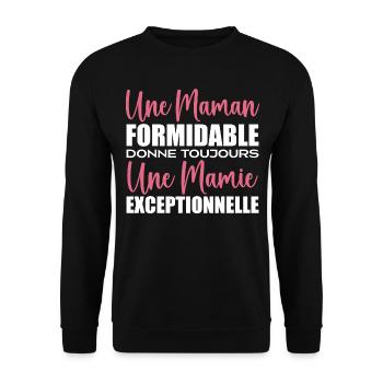 An Exceptional Granny for Grandma - Unisex Sweatshirt - black - Front - Alina (178cm) & Michal (187cm)