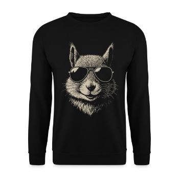 Cool Squirrel Wearing Sunglasses Illustration - Unisex Sweatshirt - black - Front - Alina (178cm) & Michal (187cm)