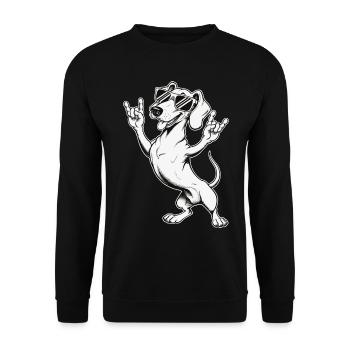 Cool Dachshund Wiener Dog Lover Sunglasses Rock - Unisex Sweatshirt - black - Front - Alina (178cm) & Michal (187cm)