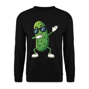 Cool Dancing Cornichon Dabbing Lunettes de soleil de dessin animé - Sweat-shirt Unisexe - noir - Devant - Alina (178cm) & Michal (187cm)