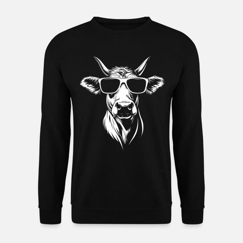 Cool Cow Sunglasses - Unisex Sweatshirt - black