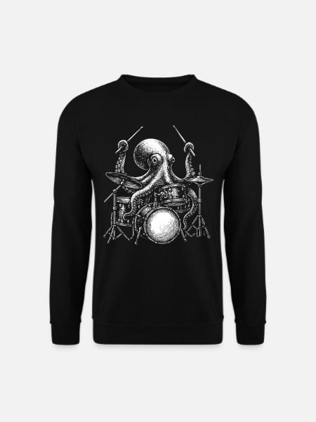 Batteur Octopus Batterie Musicien Percussion - Sweat-shirt Unisexe - noir