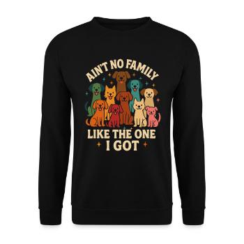 No family like mine – dogs and family - Unisex Sweatshirt - black - Front - Alina (178cm) & Michal (187cm)