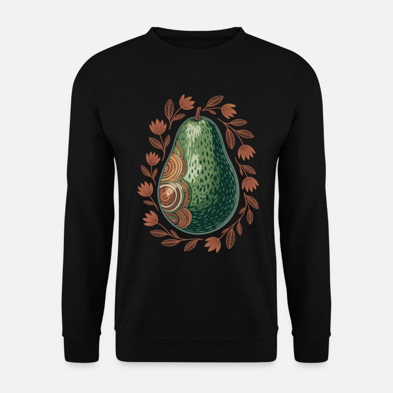 Künstlerische Avocado Boho - Unisex Pullover - Schwarz