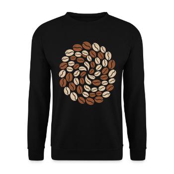 Coffee Bean Pattern Circle Lover - Unisex Sweatshirt - black - Front - Alina (178cm) & Michal (187cm)