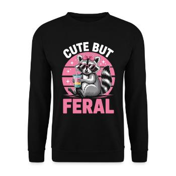 Raton laveur mignon mais sauvage avec arc - Sweat-shirt Unisexe - noir - Devant - Alina (178cm) & Michal (187cm)