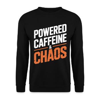 Powered Caffeine & Chaos Energy for Everyday Life - Unisex Sweatshirt - black - Front - Alina (178cm) & Michal (187cm)