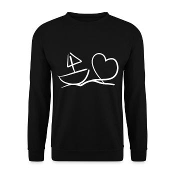 herz wasser schwimmen boot - Unisex Pullover - Schwarz - Vorne - Alina (178cm) & Michal (187cm)