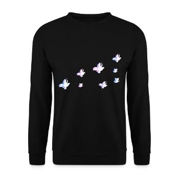 insekten symbol schmetterling glitzer rosa - Unisex Pullover - Schwarz - Vorne - Alina (178cm) & Michal (187cm)