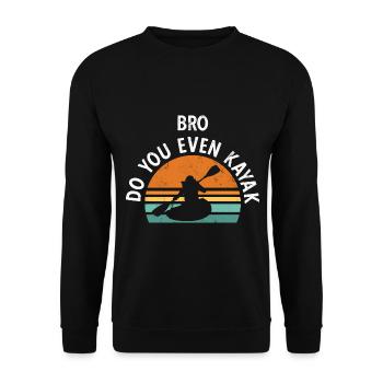 Paddel-Boot Kanu-Fahrer Für Kajak - Unisex Pullover - Schwarz - Vorne - Alina (178cm) & Michal (187cm)