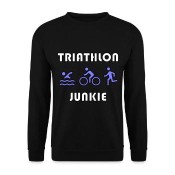 Triathlon Junkie - Unisex Sweatshirt - black - Front - Alina (178cm) & Michal (187cm)