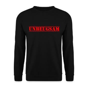 UNBEUGSAM eigene Meinung Haltung vertreten - Unisex Pullover - Schwarz - Vorne - Alina (178cm) & Michal (187cm)