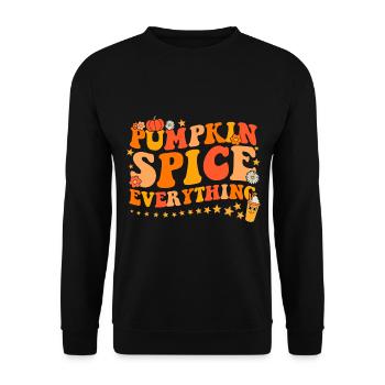 Pumpkin spice everything groovy fall - Unisex Sweatshirt - black - Front - Alina (178cm) & Michal (187cm)