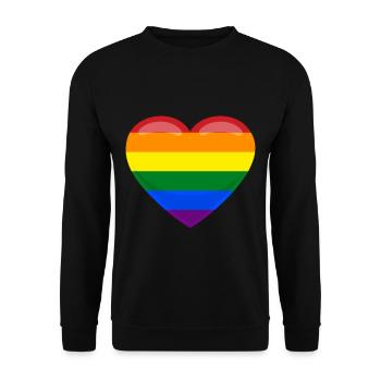 Heart LGBT Love Gift Gay Pride CSD - Unisex Sweatshirt - black - Front - Alina (178cm) & Michal (187cm)