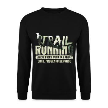 Berg-Laufen Für Läufer Trailrunning - Unisex Pullover - Schwarz - Vorne - Alina (178cm) & Michal (187cm)