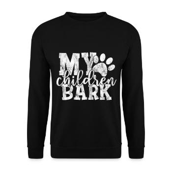 my children bark - dog dog saying - Unisex Sweatshirt - black - Front - Alina (178cm) & Michal (187cm)