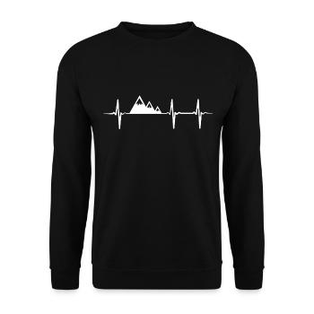 Montagnes Heartbeat - Sweat-shirt Unisexe - noir - Devant - Alina (178cm) & Michal (187cm)