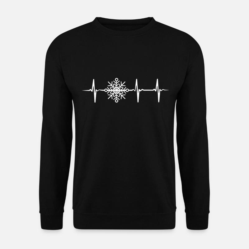 Herzschlag Schneeflocke - Unisex Pullover - Schwarz