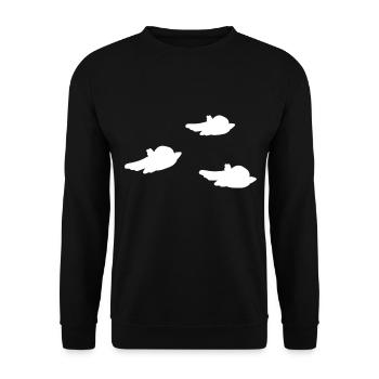 Symbole trois oiseaux dessin animé - Sweat-shirt Unisexe - noir - Devant - Alina (178cm) & Michal (187cm)