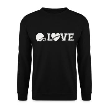 Football Liebe American Football Love Geschenk - Unisex Pullover - Schwarz - Vorne - Alina (178cm) & Michal (187cm)