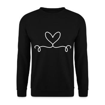 Ligne de coeur Forme d’amour - Sweat-shirt Unisexe - noir - Devant - Alina (178cm) & Michal (187cm)