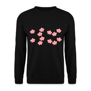 flowers blossom plant pink pattern - Unisex Sweatshirt - black - Front - Alina (178cm) & Michal (187cm)
