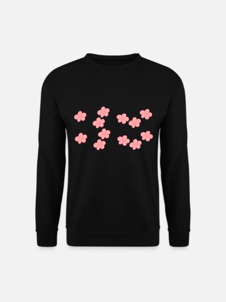flowers blossom plant pink pattern - Unisex Sweatshirt - black