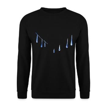 water drops symbol blue water - Unisex Sweatshirt - black - Front - Alina (178cm) & Michal (187cm)