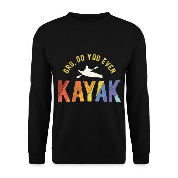 Paddel-Boot Kanu-Fahrer Für Kajak - Unisex Pullover - Schwarz - Vorne - Alina (178cm) & Michal (187cm)