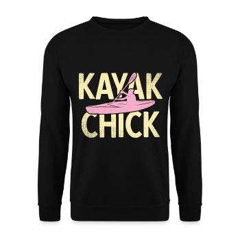 Paddel-Boot Kanu-Fahrer Für Kajak - Unisex Pullover - Schwarz - Vorne - Alina (178cm) & Michal (187cm)