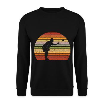 Boule Pétanque Boccia retro vintage - Unisex Pullover - Schwarz - Vorne - Alina (178cm) & Michal (187cm)