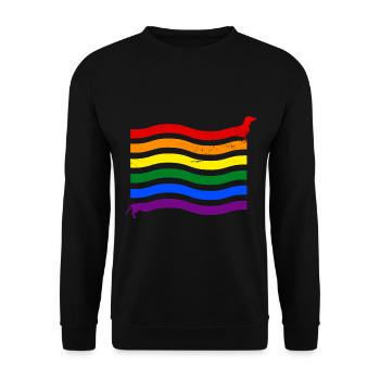 Hundeliebhaber Dackel Dachshund LGBTQ Geschenk - Unisex Pullover - Schwarz - Vorne - Alina (178cm) & Michal (187cm)
