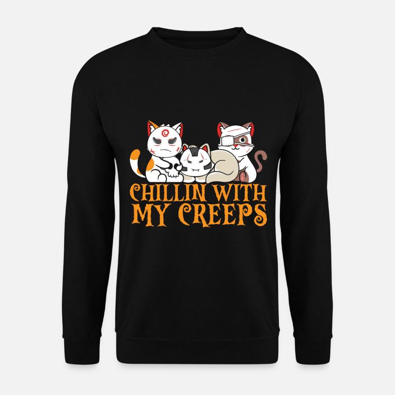 Sorcière chat d’Halloween - Sweat-shirt Unisexe - noir