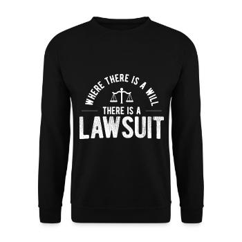 Richter Jurist Anwalt - Unisex Pullover - Schwarz - Vorne - Alina (178cm) & Michal (187cm)