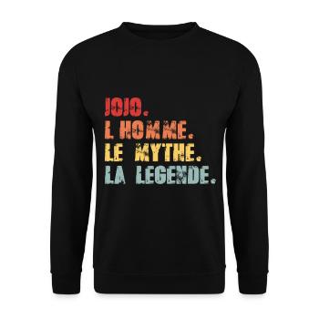Jojo,l’homme,le mythe,la légende - Sweat-shirt Unisexe - noir - Devant - Alina (178cm) & Michal (187cm)