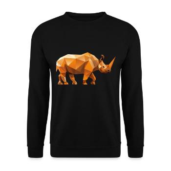 Rhino Low Poly Logo Design - Unisex Sweatshirt - black - Front - Alina (178cm) & Michal (187cm)