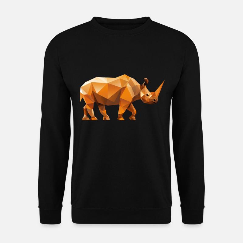 Rhino Low Poly Logo Design - Unisex Sweatshirt - black