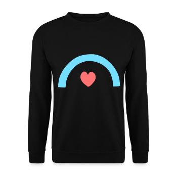 Coeur Arc Forme Symbole Formes Rouge Bleu - Sweat-shirt Unisexe - noir - Devant - Alina (178cm) & Michal (187cm)