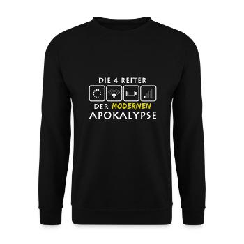 Nerd Reiter Apokalypse I Computer WLAN Akku - Unisex Pullover - Schwarz - Vorne - Alina (178cm) & Michal (187cm)