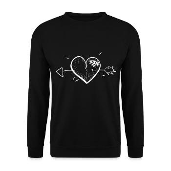 heart symbol broken arrow scars - Unisex Sweatshirt - black - Front - Alina (178cm) & Michal (187cm)
