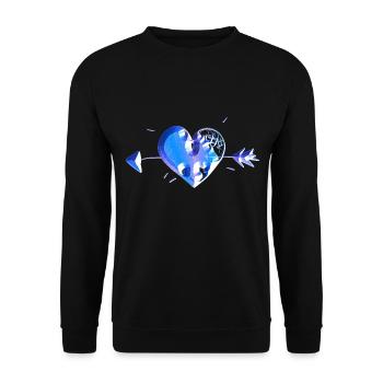 heart blue arrow scars - Unisex Sweatshirt - black - Front - Alina (178cm) & Michal (187cm)