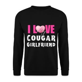 I Heart My GF I Love My Cougar Girlfriend - Unisex Sweatshirt - black - Front - Alina (178cm) & Michal (187cm)