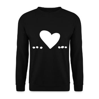 herz liebe symbol punkt punkte - Unisex Pullover - Schwarz - Vorne - Alina (178cm) & Michal (187cm)
