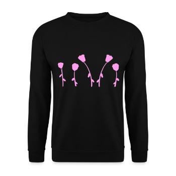 natural flowers rose earth line pattern - Unisex Sweatshirt - black - Front - Alina (178cm) & Michal (187cm)